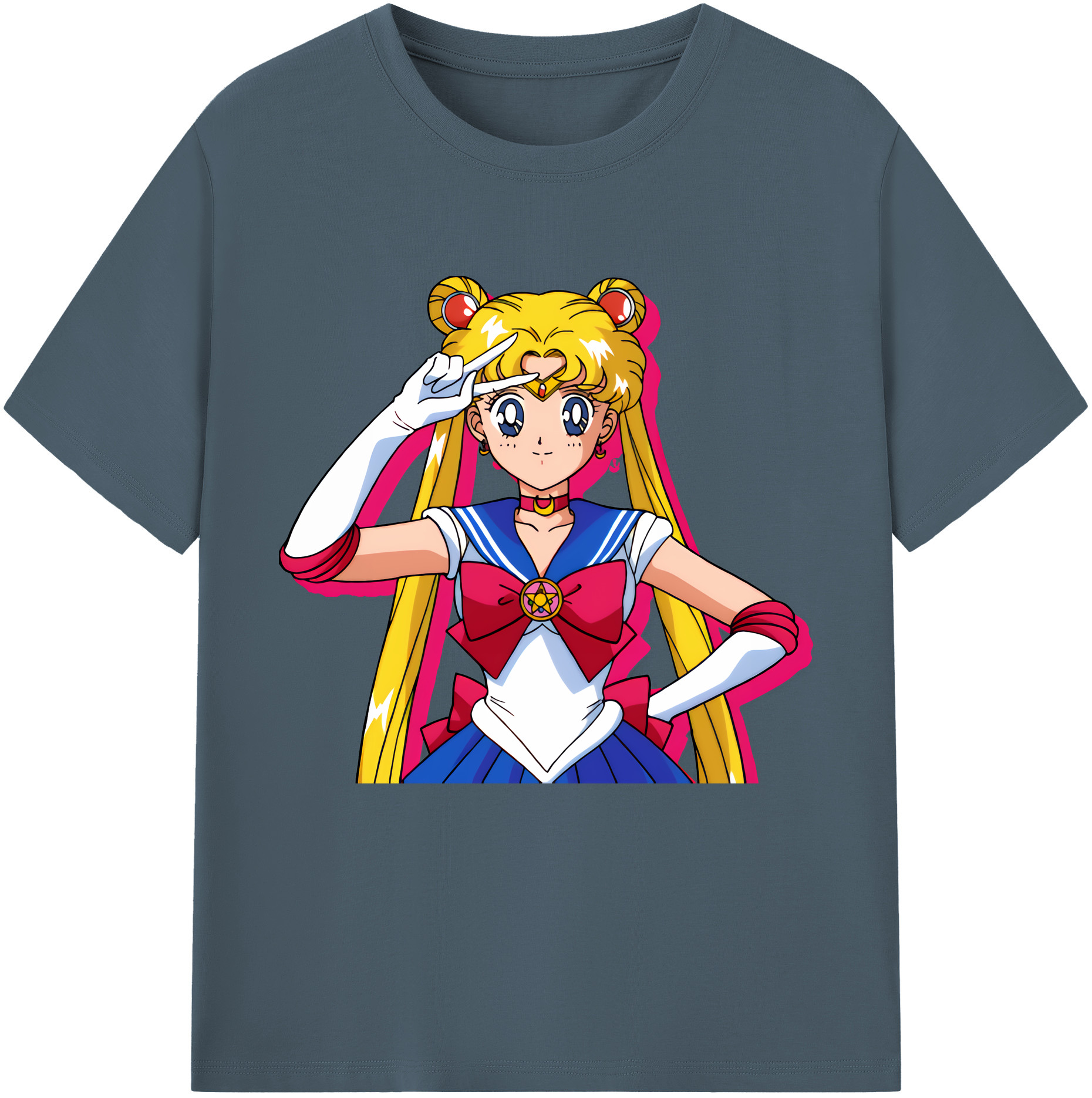 （画像用） 美少女戦士セーラームーン 月野 うさぎ つきの うさぎ Sailor Moon Tsukino Usagi 綿100％半袖Tシャツ（フロントプリント）